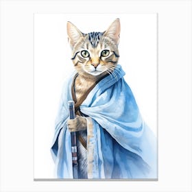 Egyptian Mau Cat As A Jedi 2 Canvas Print