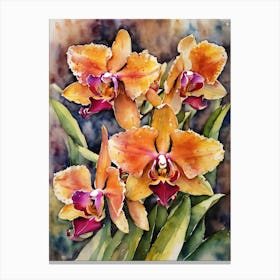 Ludisia Orchids Water Colour 2 1 Canvas Print