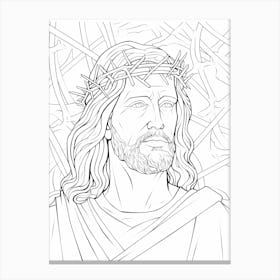Line Art Inspired By The Yellow Christ 2 Canvas Print