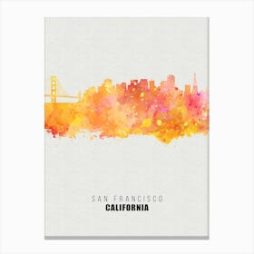 San Francisco California City watercolor Canvas Print