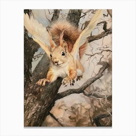 Flying Squirrel Pastel Watercolour 2 Stampe su tela