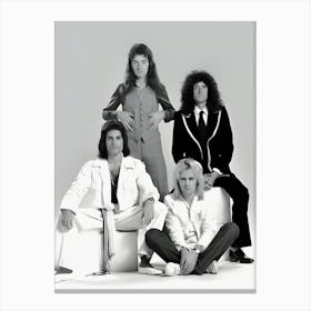 John Deacon, Brian May, Roger Taylor And Freddie Mercury Canvas Print