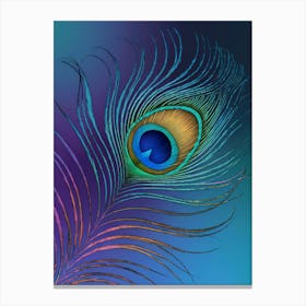 A Digital Artwork Of A Peacock Feather  Canvas Print