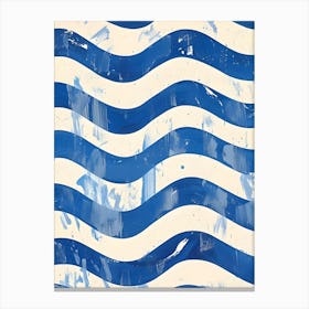 Blue And White Waves 2 Canvas Print