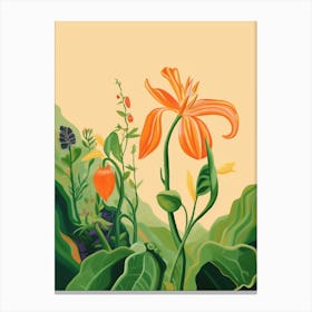 Boho Wildflower Painting Large Flowered Bellwort Canvas Print