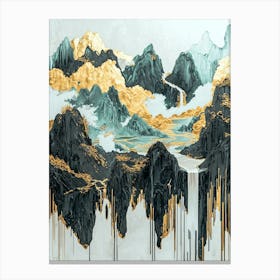 Karakoram Golden Peaks - Nature’s Geometry Canvas Print