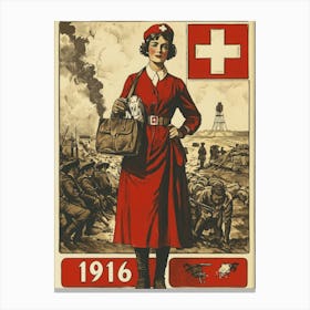 Aihrgdesign A Vintage Poster For Red Cross Recruitment In 191 1a1eff6b 9f28 4e2f B6da B47ef4f46026 0 Canvas Print