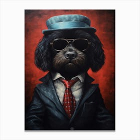 Gangster Dog Portuguese Water Dog Canvas Print