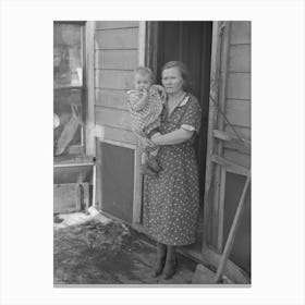 Untitled Photo, Possibly Related To Mrs Paul Rauhauser And Two Of Her Seven Children In Their Home At Ruthven Canvas Print