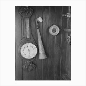 Instruments In Wheel House Of El Rito, Barometer, Thermometer, And Fog Horn, Louisiana By Russell Lee Canvas Print