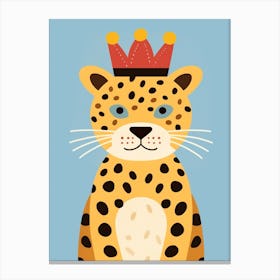 Little Jaguar 1 Wearing A Crown Canvas Print