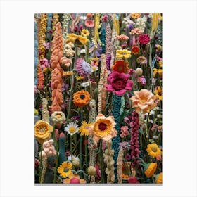 Wild Flowers Knitted In Crochet 2 Canvas Print