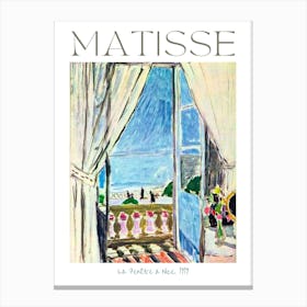 Henri Matisse The Window in Nice - La Fenêtre a Nice Rarer Poster Print Painting of South of France With Blue Sky and Sea HD Fully Remastered 1 Canvas Print