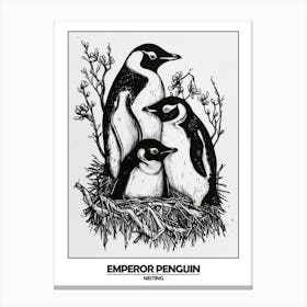 Penguin Nesting Poster 4 Canvas Print