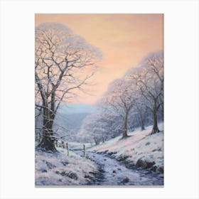 Dreamy Winter Painting Exmoor National Park England 3 Canvas Print