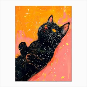 Black Cat In Space 1 Canvas Print