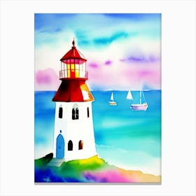 Watercolor Lighthouse 4 Canvas Print