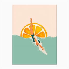 Swimming In The Ocean Canvas Print