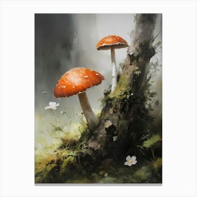 Mushrooms Painting (15) 1 Canvas Print