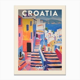 Split Croatia 5 Fauvist Painting Travel Poster Canvas Print