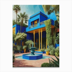 Blue House In Morocco jardin majorelle Canvas Print