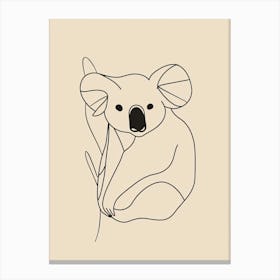 Koala - Boho, Line Art Canvas Print