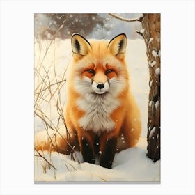 Fox In The Snow Canvas Print