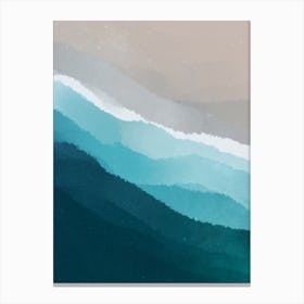 Minimal art abstract watercolor painting of beach waves Canvas Print
