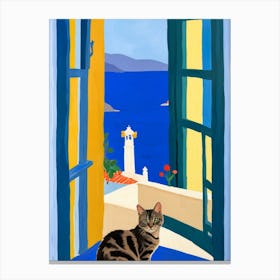 Cat In The Window Canvas Print