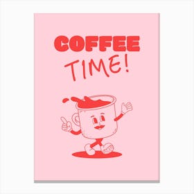 Coffee Time - Pink Canvas Print