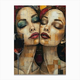 Two Women Kissing 6 Canvas Print