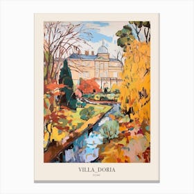 Autumn City Park Painting Villa Doria Pamphili Rome Italy 3 Poster Canvas Print