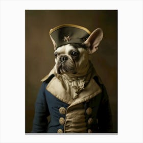 French Bulldog In Sailor Uniform Canvas Print