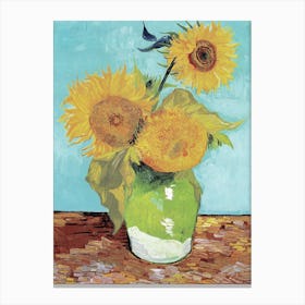 Van Gogh - Sunflowers In A Vase 1 Canvas Print