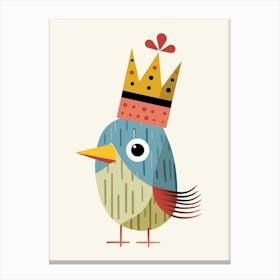 Little Parrot 2 Wearing A Crown Canvas Print