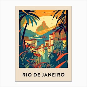 Rio De Janeiro Vintage Travel Poster Canvas Print