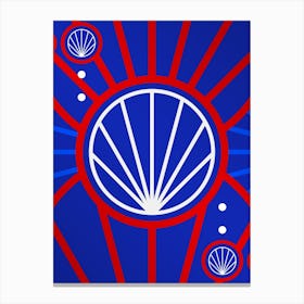 Geometric Abstract Glyph in White on Red and Blue Array n.0033 Canvas Print