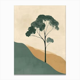 Boxwood Tree Minimal Japandi Illustration 2 Canvas Print