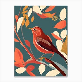 Hermit Thrush Pop Matisse Bird Canvas Print