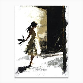 Girl In A Dress 3 Canvas Print