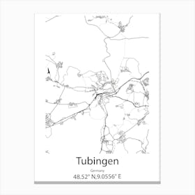 Tubingen,Germany Minimalist Map Canvas Print