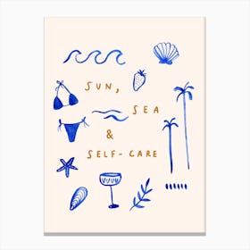 Sun Sea and Self Care Canvas Print