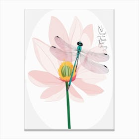 Dragonfly On Lotus Canvas Print