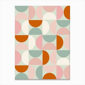 Mid Century Modern Sage Green And Peach Canvas Print