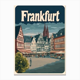 Aihrgdesign A Classic 1960s Travel Poster For Frankfurt Canvas Print