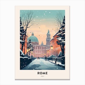 Winter Night  Travel Poster Rome Italy 1 Canvas Print