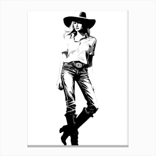 Cowgirl Ink Style 4 Canvas Print