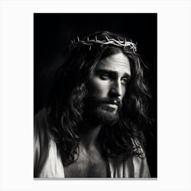 Black And White Photograph Of Jesus Christ Canvas Print