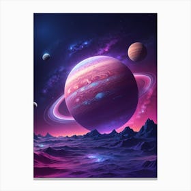 Planets In Space Print Canvas Print