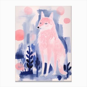 Playful Illustration Of Wolf For Kids Room 2 Canvas Print